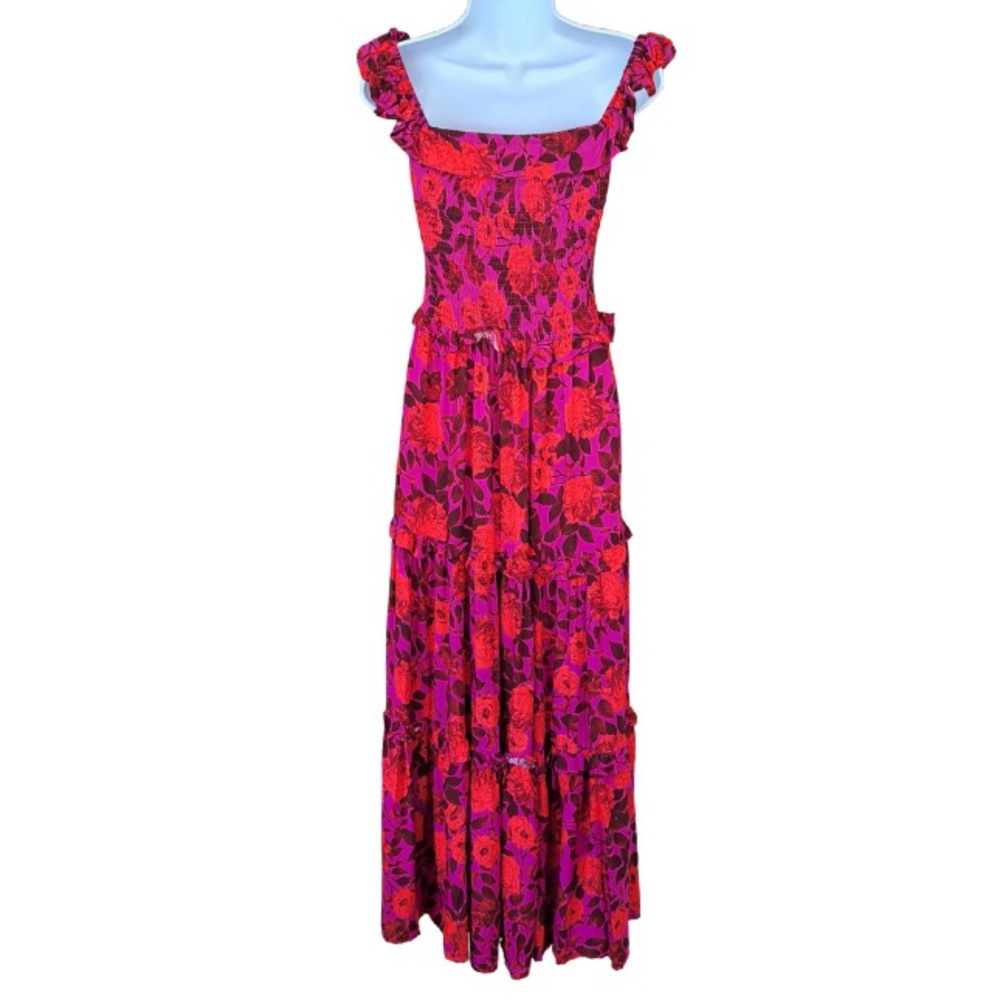 Anthropologie ‘Abel the Label’ Reign Smocked Floral Tiered Layer Ruffle Maxi XS - Picture 4 of 11